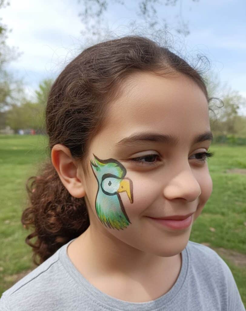 ילדה עם ציור של ציםור על הפנים - ללא קרדיט צלם